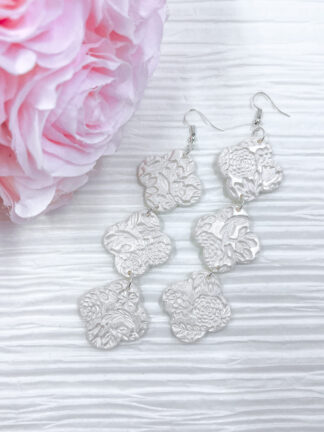 Clover Triple Threat Peony Floral Earrings