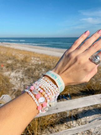 Dont Worry Beach Happy  Word Bead Bracelets  Multi Color Four Separate  Camp Bracelets  Just Bead It