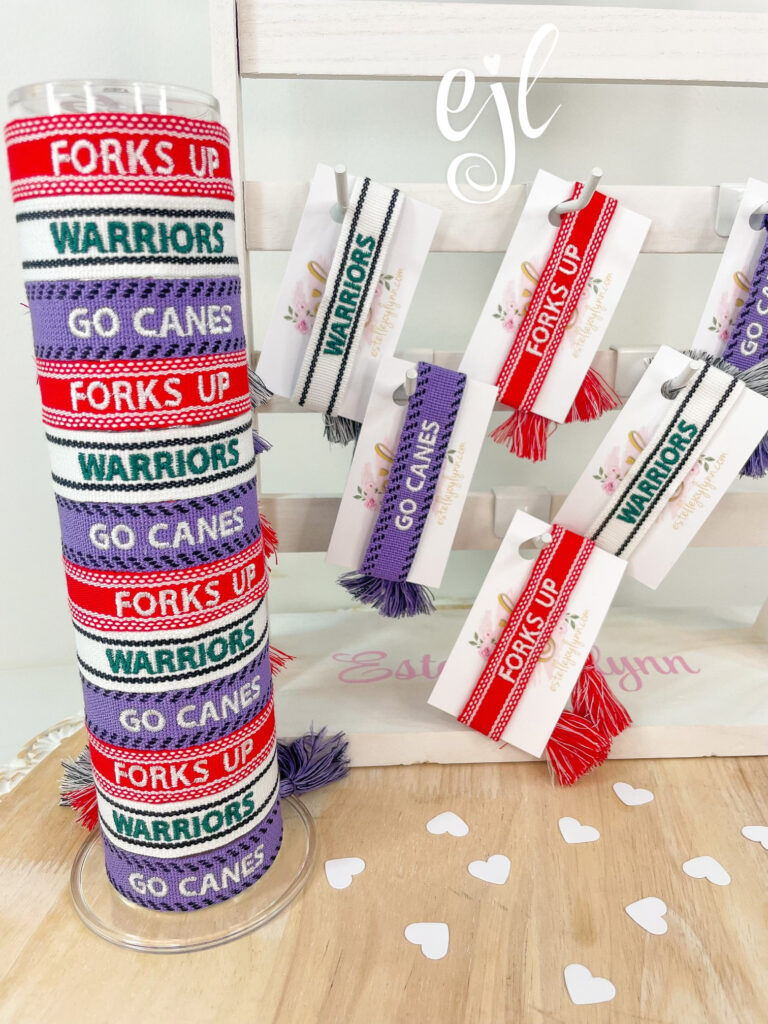 School Spirit Bracelet / College, High School, University Football Custom Bracelet / Choose Your Team Colors and Team Words
