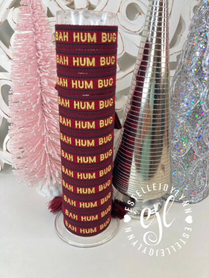 Bah Hum Bug Christmas Bracelet Embroidered / Holiday Jewelry - Image 2