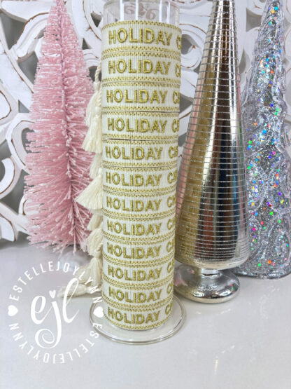 Holiday Cheer Embroidered Bracelet / Christmas Bracelet - Image 4
