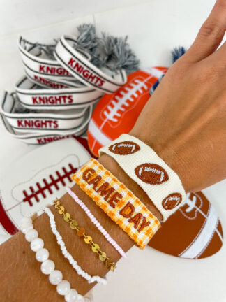 Game Day Bracelet Embroidered with Tassels