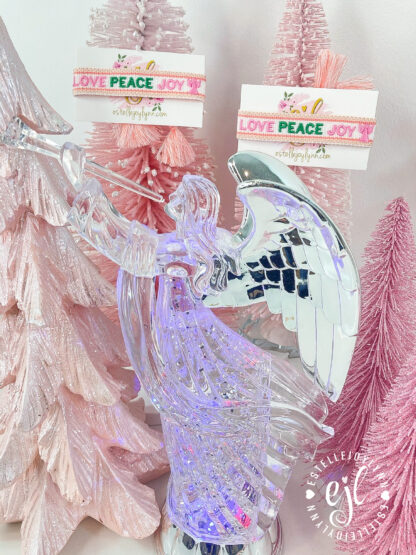 LOVE PEACE JOY Angel Embroidered Bracelet | Christmas Bracelet | Holiday Bracelets - Image 3