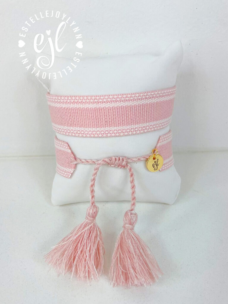 Pink Lemonade Create Your Own Custom Embroidered Tassel Statement Bracelet