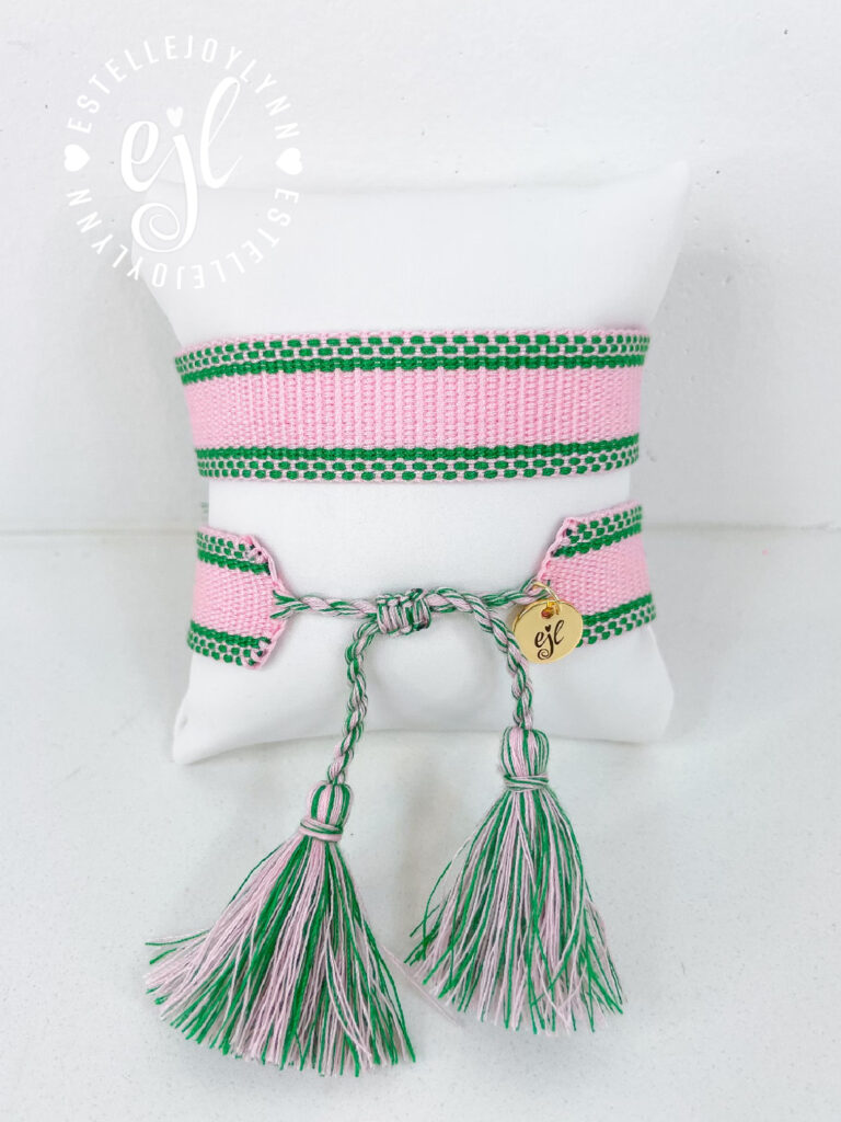 Tee Time Create Your Own Custom Embroidered Tassel Statement Bracelet