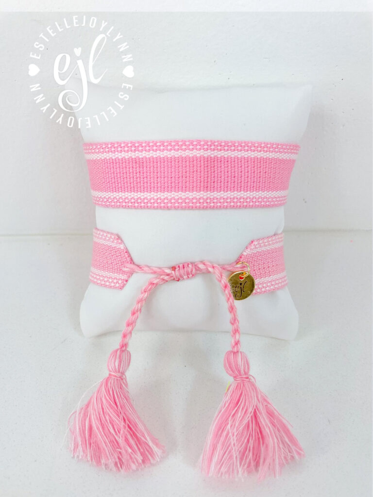 Bubble Gum Create Your Own Custom Embroidered Tassel Statement Bracelet