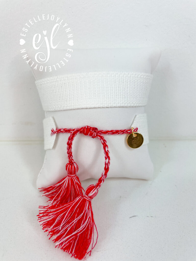 The Fan Club / #117 Red/White / Design Your Own Sports Team Custom Embroidered Tassel Bracelet