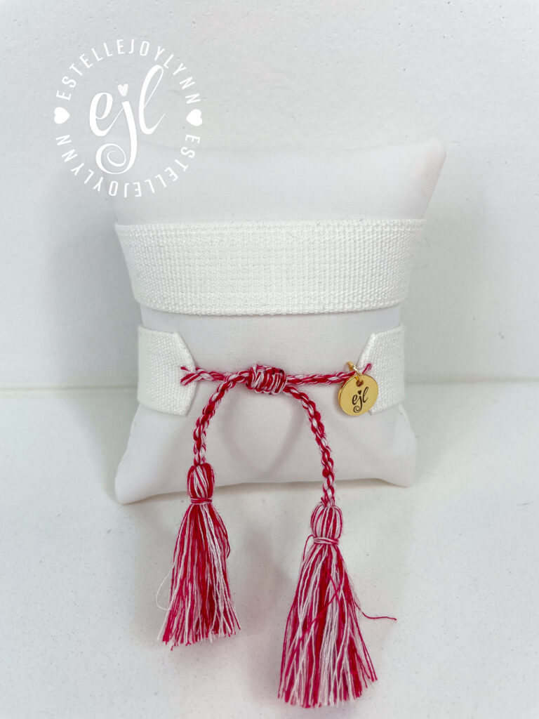 The Fan Club / #116 Crimson/White / Design Your Own Sports Team Custom Embroidered Tassel Bracelet