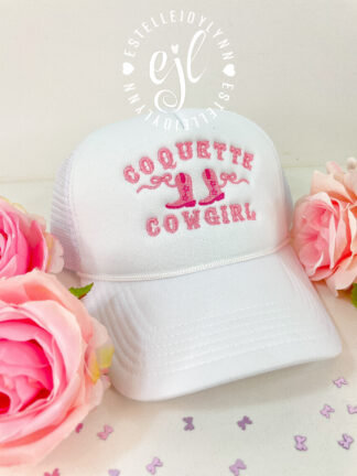 Coquette Cowgirl Trucker Hat Embroidered / Pink Trucker Hat