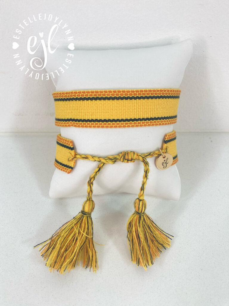 Honey Bee Create Your Own Custom Embroidered Tassel Statement Bracelet