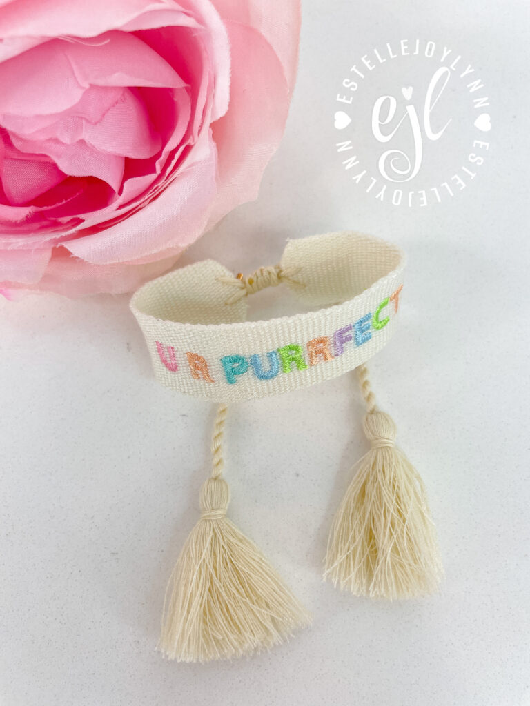 Kids Bracelet Personalized Embroidered Tassel / Child Bracelet / Design your own Custom Embroidered Bracelet for a child ages 5 & up