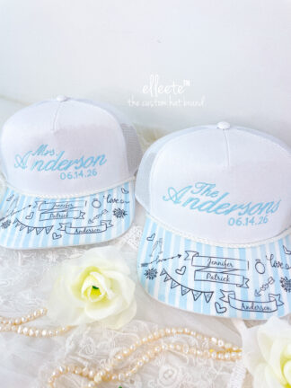 Wedding Favors CUSTOM Embroidered Trucker Hats