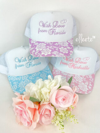 With Love from any State or City Embroidered ELLEETE™️ Mix and Match Trucker Hats