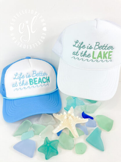 Beach or Lake Embroidered Trucker Hat