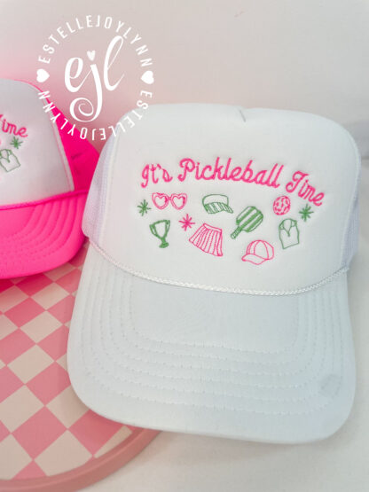 It's Pickleball Time Trucker Hat / Embroidery Pickleball Hat / Tennis / Sports / Pickleball Gift / Pickleball Team Hats - Image 3