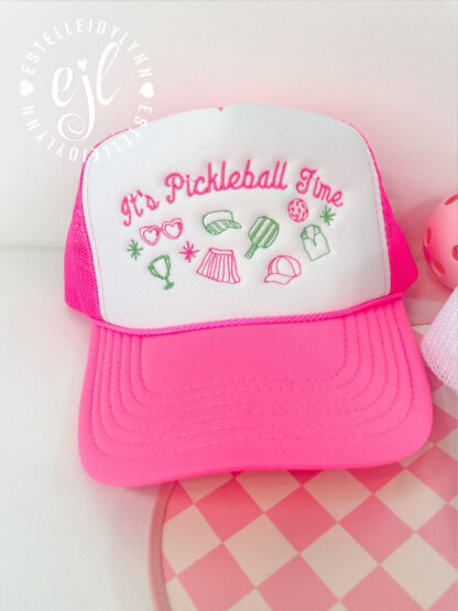 It's Pickleball Time Trucker Hat / Embroidery Pickleball Hat / Tennis / Sports / Pickleball Gift / Pickleball Team Hats - Image 4