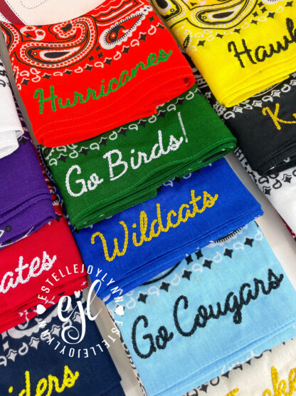 School Spirit Bandana / College, High School, University Football Custom Bandana / Choose Your Team Colors and Team Words - Image 2
