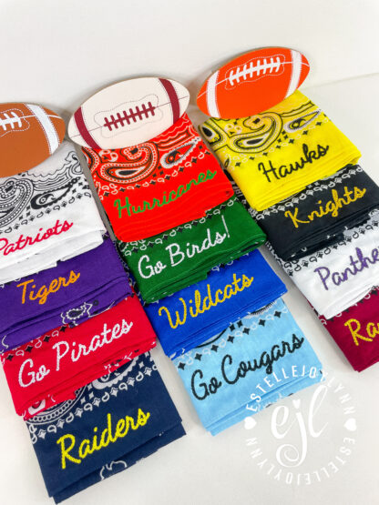 School Spirit Bandana / College, High School, University Football Custom Bandana / Choose Your Team Colors and Team Words