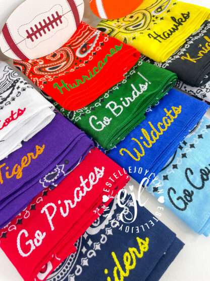 School Spirit Bandana / College, High School, University Football Custom Bandana / Choose Your Team Colors and Team Words - Image 9