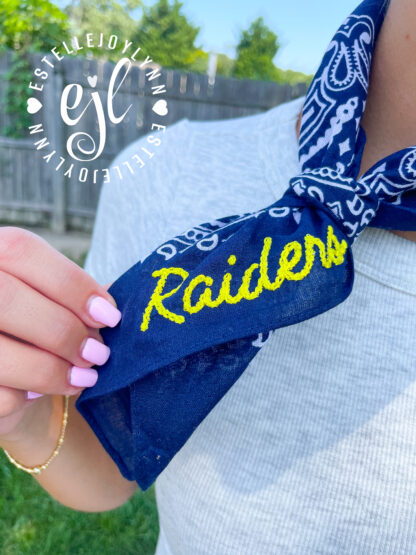 School Spirit Bandana / College, High School, University Football Custom Bandana / Choose Your Team Colors and Team Words - Image 4