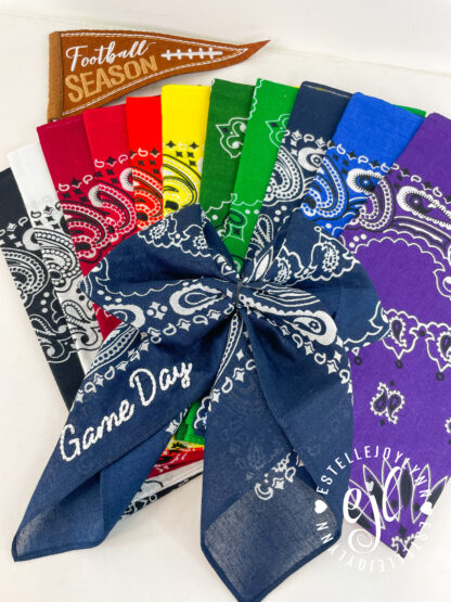 Game Day Bandana Bow© School Spirit with Barrette - Image 3