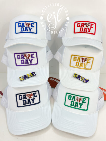 Game Day Trucker Hat with Bandana Bow© Custom Embroidered - Image 4