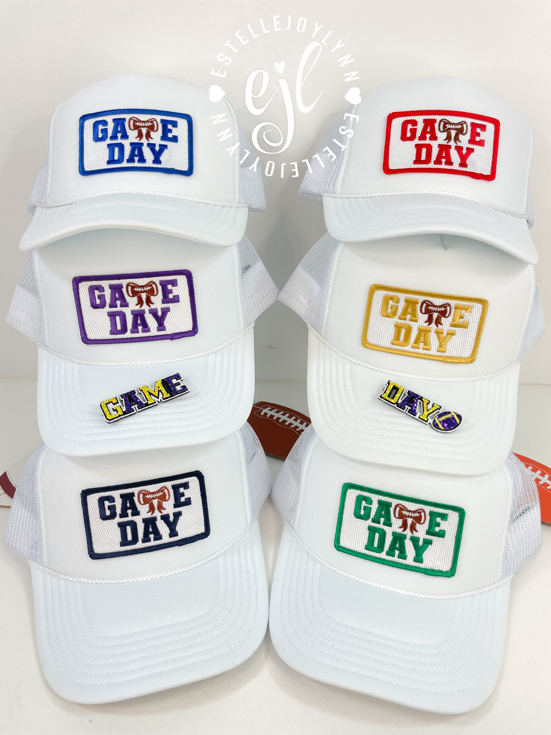 Game Day Trucker Hat with Bandana Bow© Custom Embroidered - Image 4