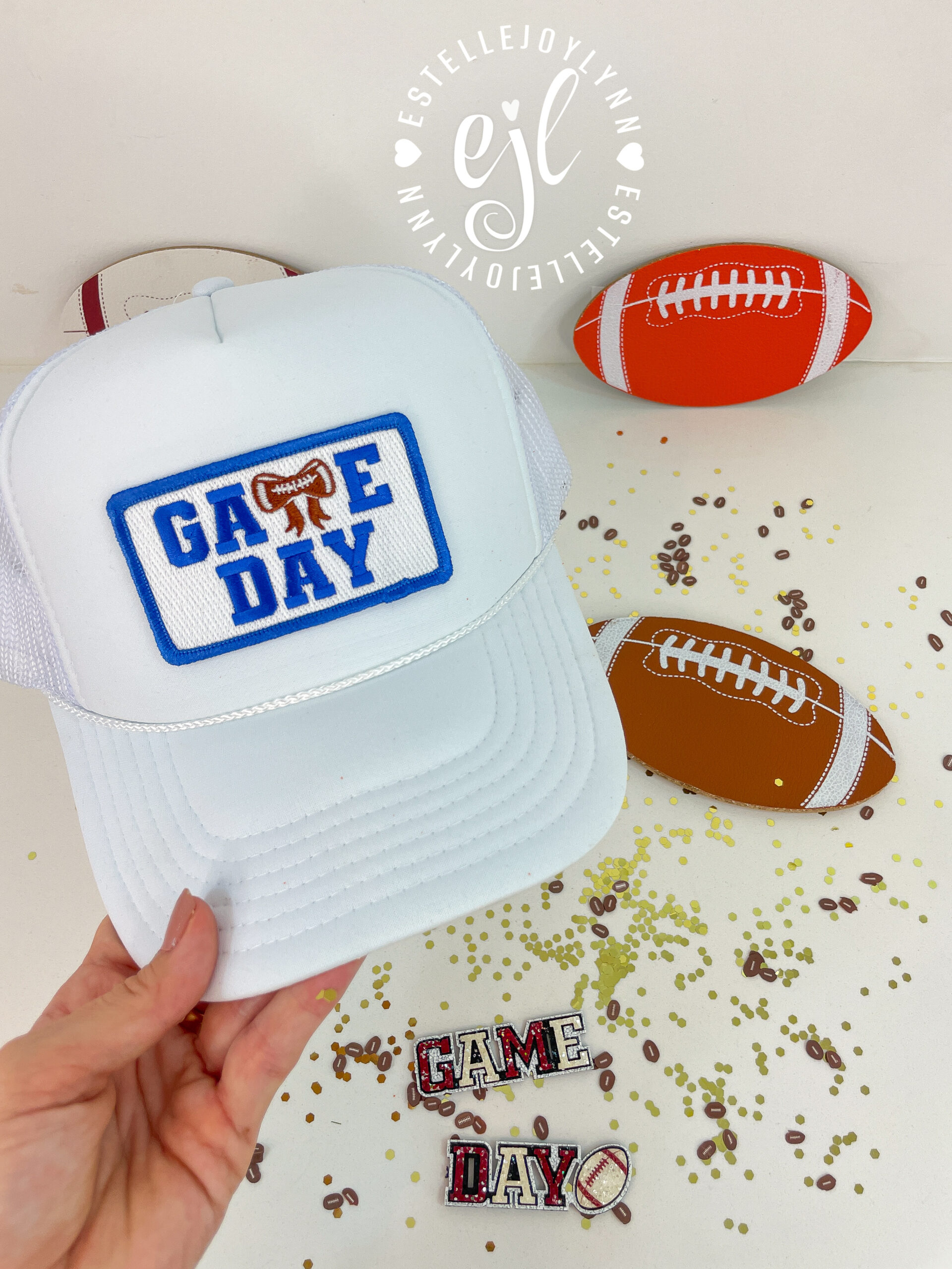 Game Day Trucker Hat with Bandana Bow© Custom Embroidered - Image 6