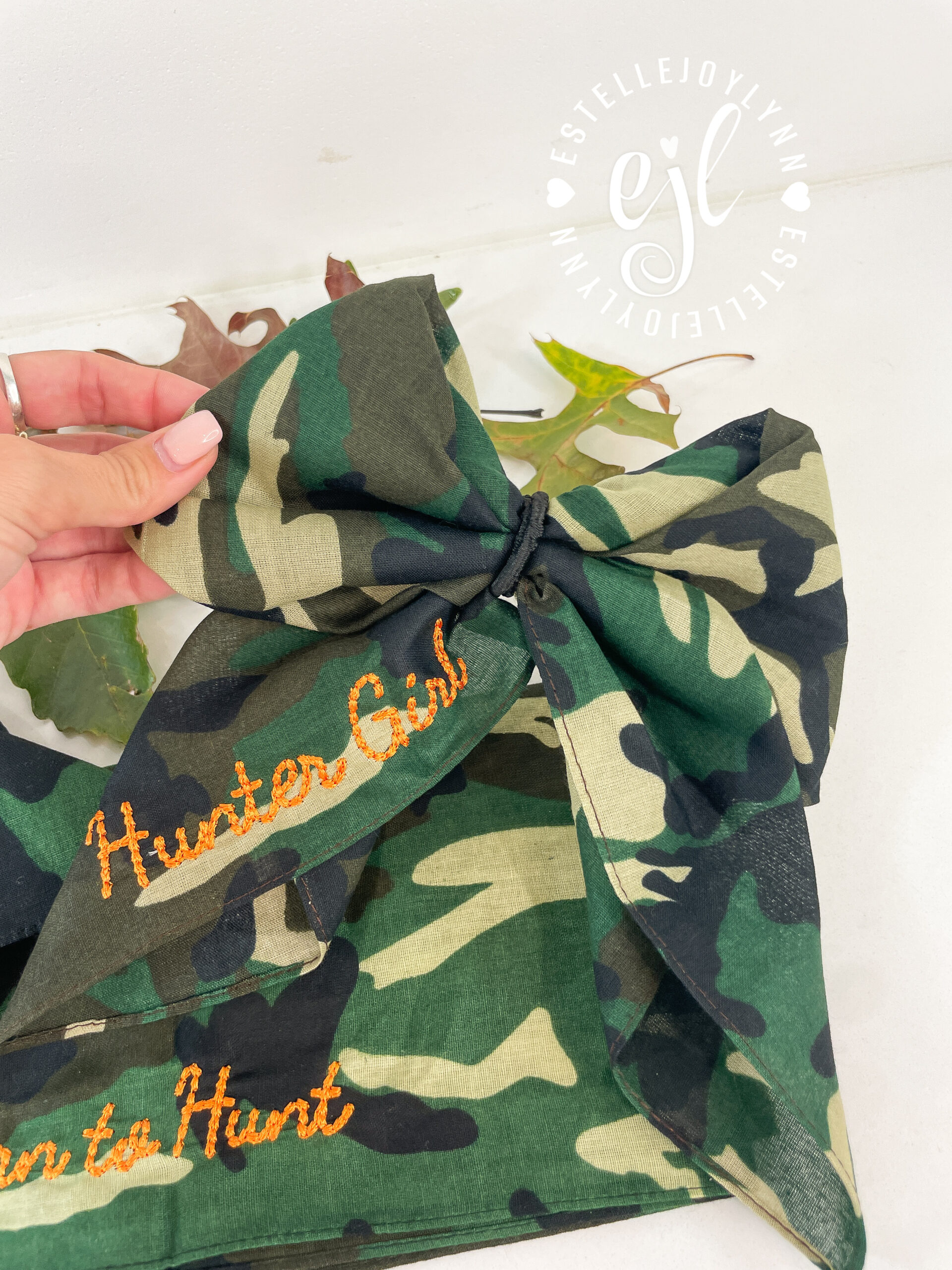 Camo Bandana or Custom Bow© Embroidered for your purse, Cowboy Boots or backpack - Image 3