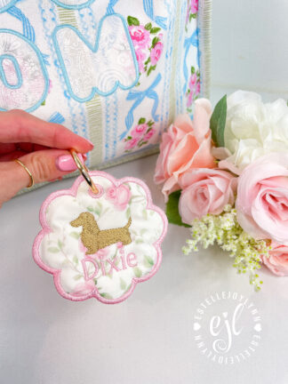 Custom embroidered Dog Breed Charm Tags© - Personalize with the breed of your dog and your Pup's Name