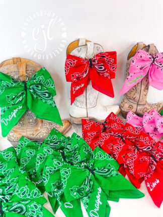 School Spirit Custom Embroidered Cowboy Boot Bandana Bow©