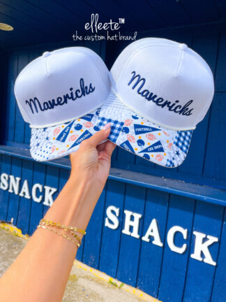 School Spirit Custom Embroidered Patchwork Pennant Trucker Hat