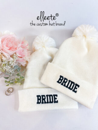 Bride Pom Pom Beanie Winter Knit Hat
