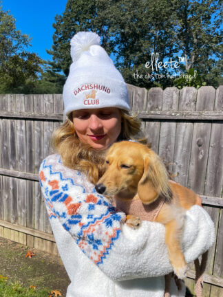 Dachshund Soft Knit Pom Pom Beanie / The Dachshund Club